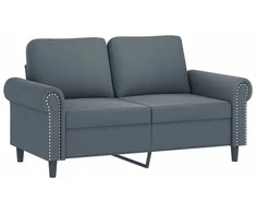 Sofa Sofos komplektas su pagalvėmis, 3 dalių, pilkas, aksomas