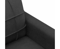 Sofa Sofos komplektas su pagalvėmis, 3 dalių, juodas, audinys