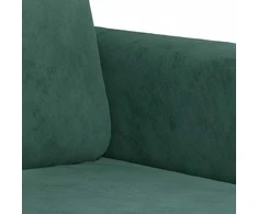 Sofa Sofos komplektas su pagalvėmis, 3 dalių, žalias, aksomas