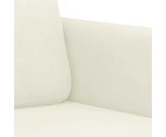 Sofa Sofos komplektas su pagalvėmis, 3 dalių, kreminis, aksomas