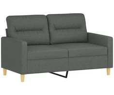 Sofa Sofos komplektas su pagalvėmis, 3 dalių, pilkas, audinys