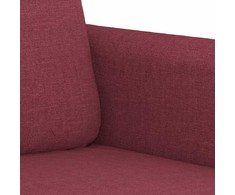 Sofa Sofos komplektas su pagalvėmis, 3 dalių, vyno, audinys