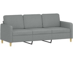 Sofa Sofos komplektas su pagalvėmis, 3 dalių, pilkas, audinys