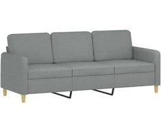Sofa Sofos komplektas su pagalvėmis, 3 dalių, pilkas, audinys