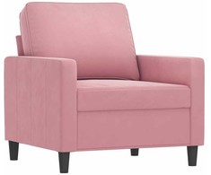 Sofa Sofos komplektas su pagalvėmis, 3 dalių, rožinis, aksomas