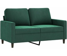 Sofa Sofos komplektas su pagalvėmis, 3 dalių, žalias, aksomas