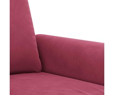 Sofa Sofos komplektas su pagalvėmis, 3 dalių, vyno, aksomas