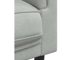 Sofa Sofos komplektas su pagalvėmis, 3 dalių, pilkas, aksomas