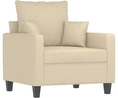 Sofa Sofos komplektas su pagalvėmis, 4 dalių, kreminis, audinys