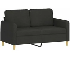 Sofa Sofos komplektas su pagalvėmis, 4 dalių, juodas, audinys