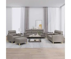 Sofa Sofos komplektas su pagalvėmis, 4 dalių, taupe, audinys