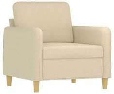 Sofa Sofos komplektas su pagalvėmis, 4 dalių, kreminis, audinys