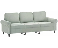 Sofa Sofos komplektas su pagalvėmis, 4 dalių, pilkas, aksomas