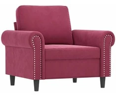 Sofa Sofos komplektas su pagalvėmis, 4 dalių, vyno, aksomas