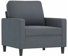 Sofa Sofos komplektas su pagalvėmis, 4 dalių, pilkas, aksomas