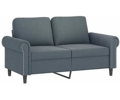 Sofa Sofos komplektas su pagalvėmis, 4 dalių, pilkas, aksomas