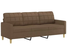 Sofa Sofos komplektas su pagalvėmis, 4 dalių, rudas, audinys