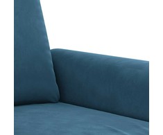Sofa Sofos komplektas su pagalvėmis, 4 dalių, mėlynas, aksomas