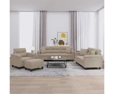 Sofa Sofos komplektas su pagalvėmis, 4 dalių, taupe, audinys