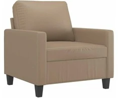 Sofa Sofos komplektas su pagalvėmis, 4 dalių, kapučino, dirbtinė oda