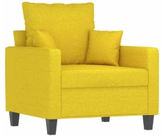 Sofa Sofos komplektas su pagalvėmis, 4 dalių, geltonas, audinys