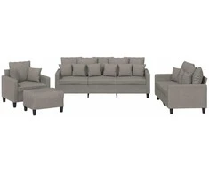 Sofa Sofos komplektas su pagalvėmis, 4 dalių, taupe, audinys