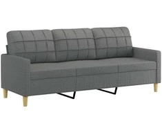 Sofa Sofos komplektas su pagalvėmis, 4 dalių, pilkas, audinys