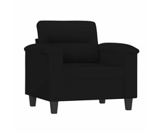 Sofa Sofos komplektas su pagalvėmis, 4 dalių, juodas, audinys