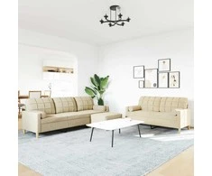 Sofa Sofos komplektas su pagalvėmis/pakoja, 3 dalių, kreminė