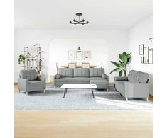 Sofa Sofos komplektas su pagalvėmis/pakoja, 4 dalių, taupe, audinys