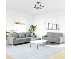 Sofa Sofos komplektas su pagalvėmis/pakoja, 3 dalių, taupe, audinys