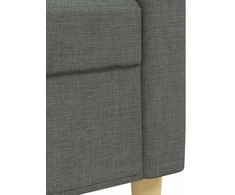 Sofa Sofos komplektas su pakoja, 3 dalių, pilkas, audinys