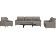 Sofa Sofos komplektas su pakoja, 4 dalių, taupe, audinys