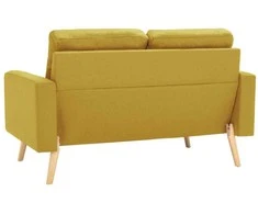Sofa Sofos komplektas, 2 dalių, geltonas, audinys (288699+288709)