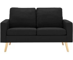 Sofa Sofos komplektas, 2 dalių, juodas, audinys (288702+288712)