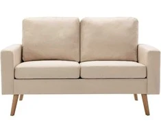 Sofa Sofos komplektas, 2 dalių, kreminis, audinys (288696+288706)