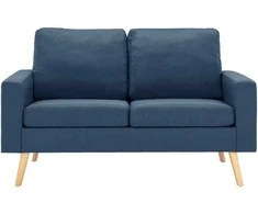 Sofa Sofos komplektas, 2 dalių, mėlynas, audinys (288697+288707)