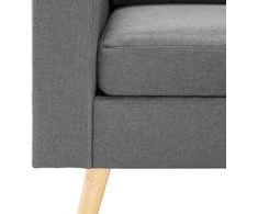 Sofa Sofos komplektas, 2 dalių, šviesiai pilkas, audinys