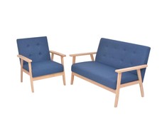 Sofa Sofos komplektas, 2d., audinys, mėlynas