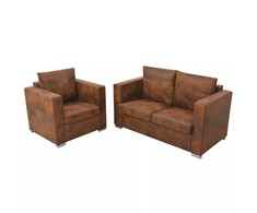 Sofa Sofos komplektas, 2d., dirbt. zomšos oda