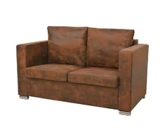 Sofa Sofos komplektas, 2d., dirbt. zomšos oda
