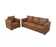 Sofa Sofos komplektas, 2d., dirbtinė zomšos oda