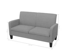 Sofa Sofos komplektas, 2vnt., audinys, šviesiai pilkos spalvos
