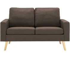 Sofa Sofos komplektas, 3 dalių, rudas, audinys (288695+288705)