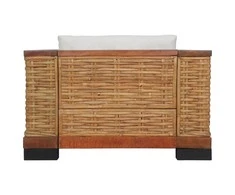 Sofa Sofos komplektas su pagalvėlėmis, 2d., rudos sp., nat. ratanas