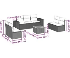 Sofa Sofos komplektas su pagalvėlėmis, 8 dalių, smėlio, poliratanas