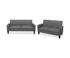 Sofa Sofų komplektas, 2d., audinys, tamsiai pilkos spalvos