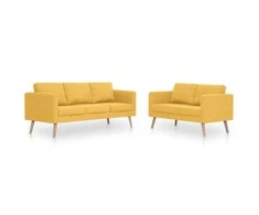 Sofa Sofų komplektas, 2d., geltonas, audinys