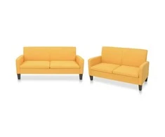 Sofa Sofų komplektas, 2d., geltonos spalvos, audinys