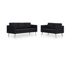 Sofa Sofų komplektas, 2d., juodas, audinys